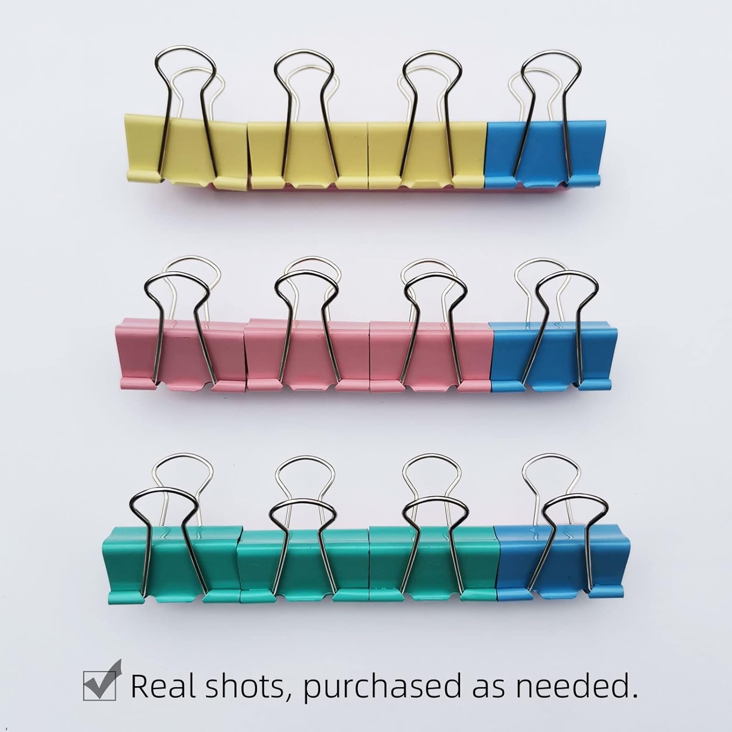 12 clips de metal plegables de color rosa de 1.25 pulgadas, adecuados para la escuela, cocina, tamaño mediano, suministros de oficina en casa,