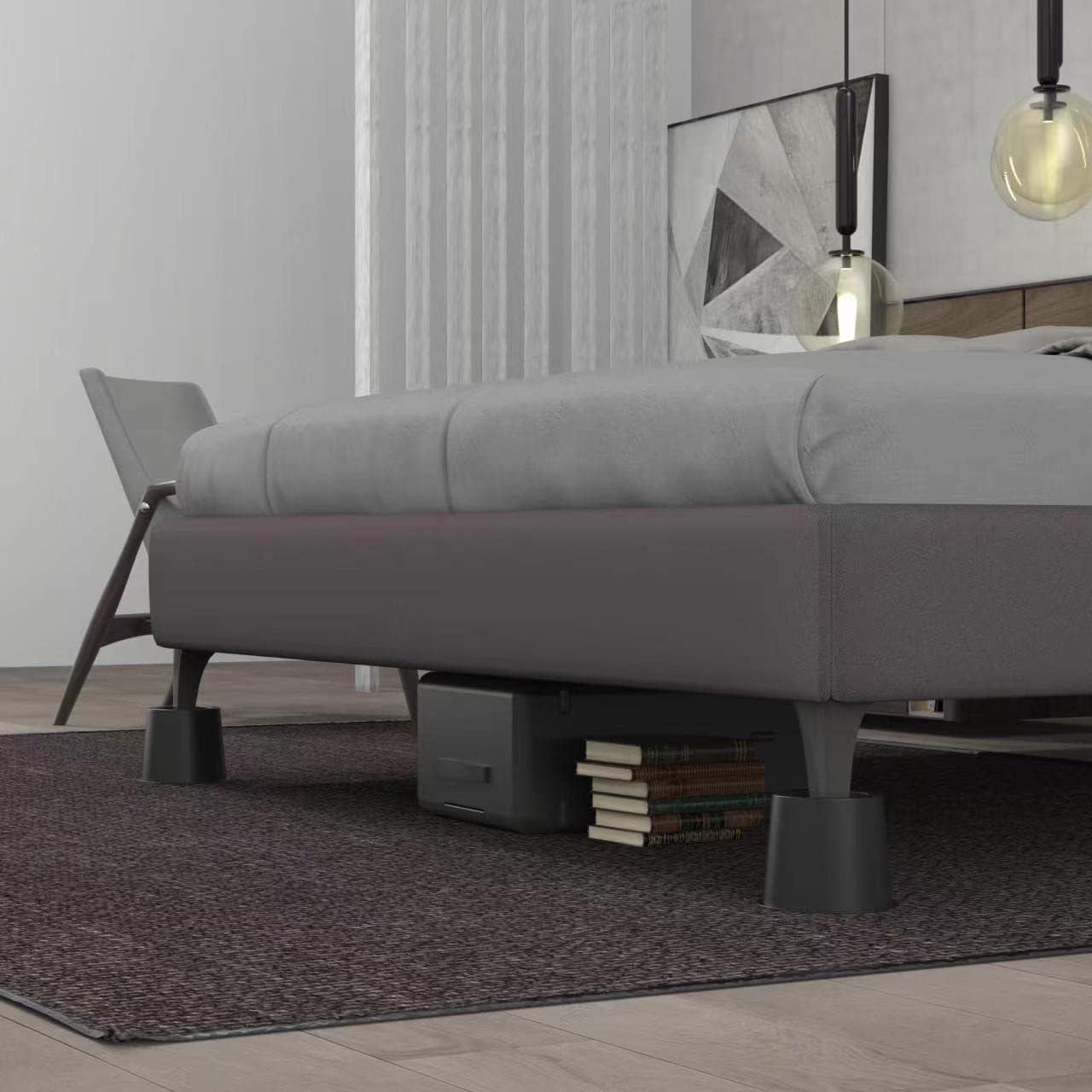 Elevador de cama de 4 pulgadas, elevador de cama resistente de 1500 libras para levantar cama, sofá, muebles en casa, dormitorio, universidad, 4