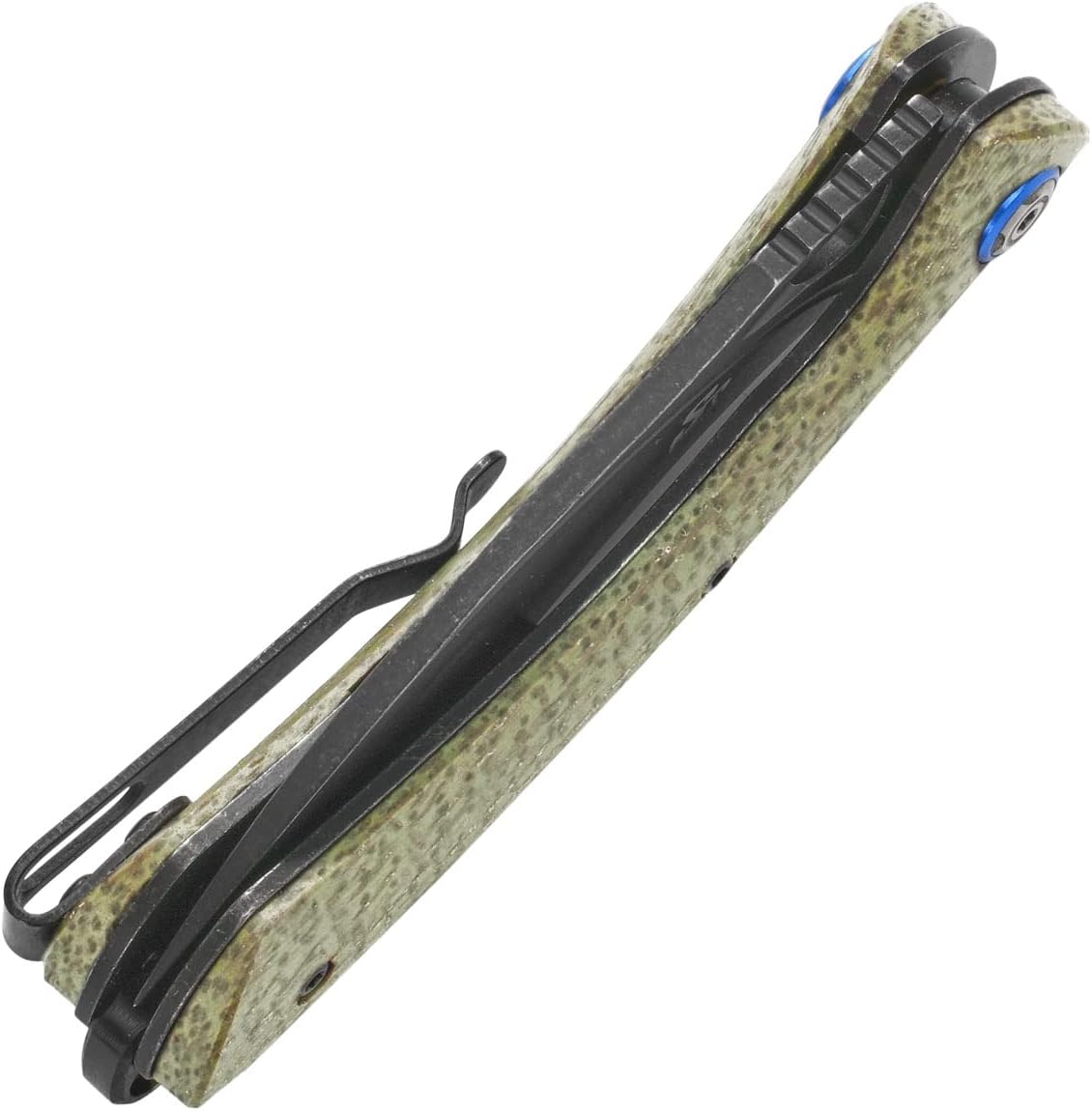 Sitivien ST147 – Cuchillo de bolsillo plegable, hoja de acero 14C28N lavada a la piedra negra con mango de micarta, cuchillo de herramienta EDC para