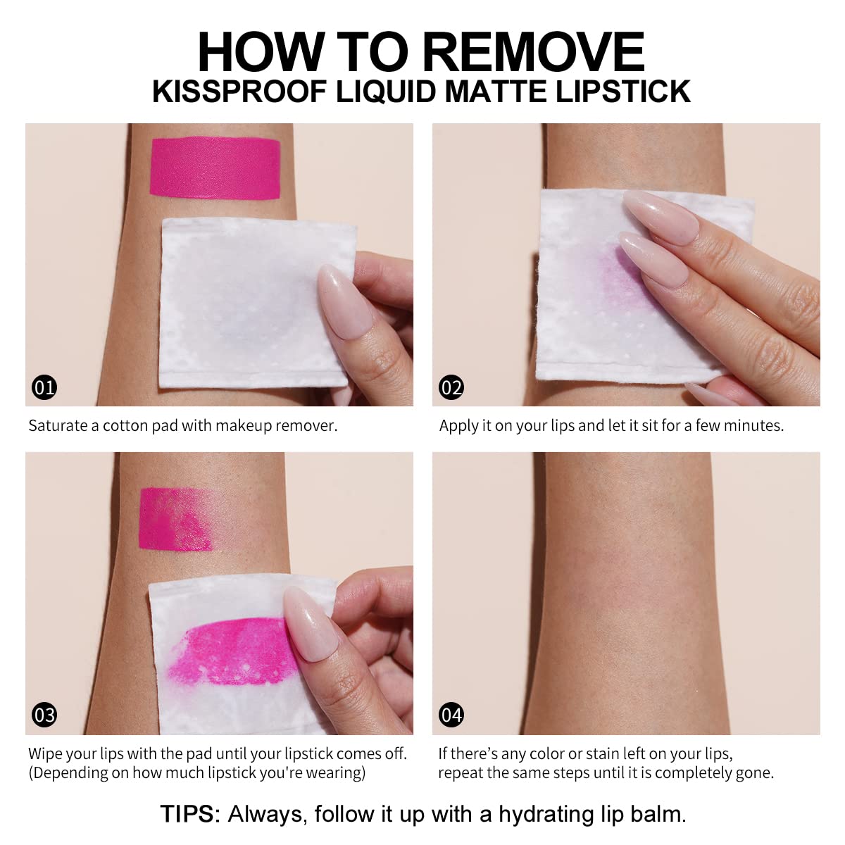 Oulac Lápiz labial rosa líquido mate para mujer, lápiz labial rosa nude de larga duración, tinte de labios impermeable, sin transferencia, fórmula