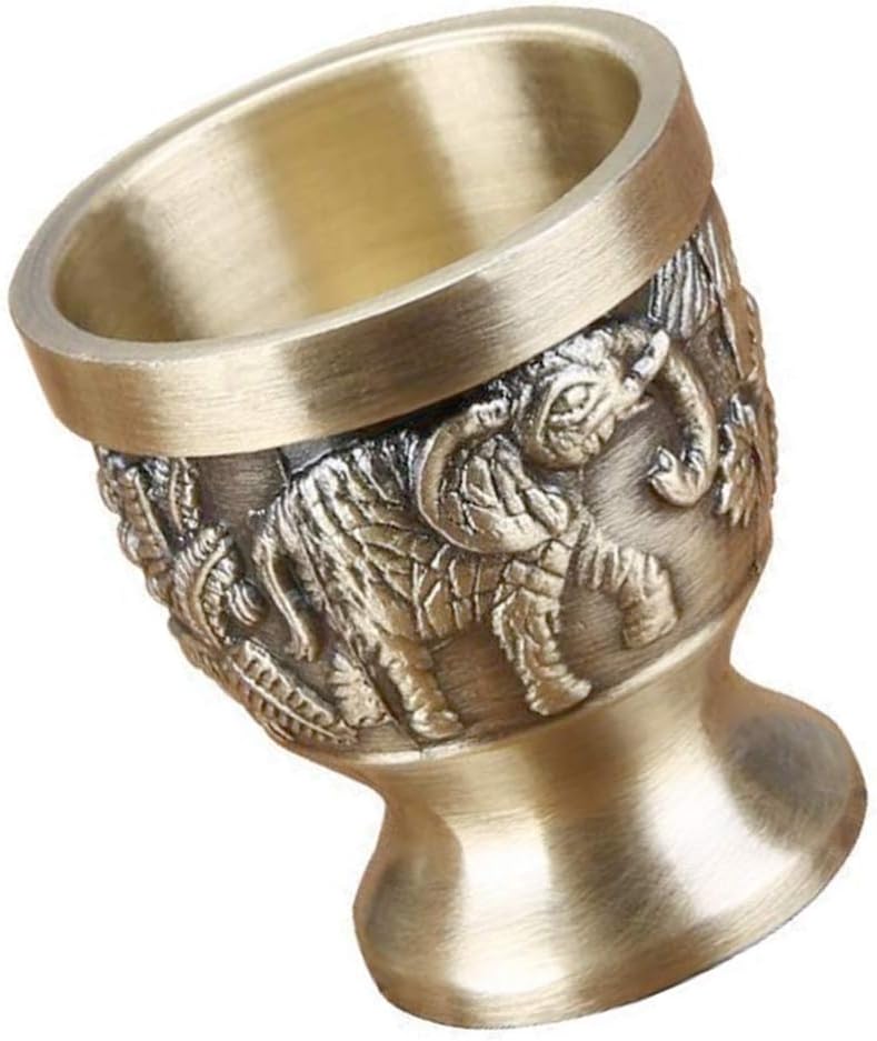 VICASKY Vaso de cristal de cáliz de bronce para whisky antiguo, copa de dram de whisky antiguo, mini taza de copa de vino, copa de cáliz de cáliz de