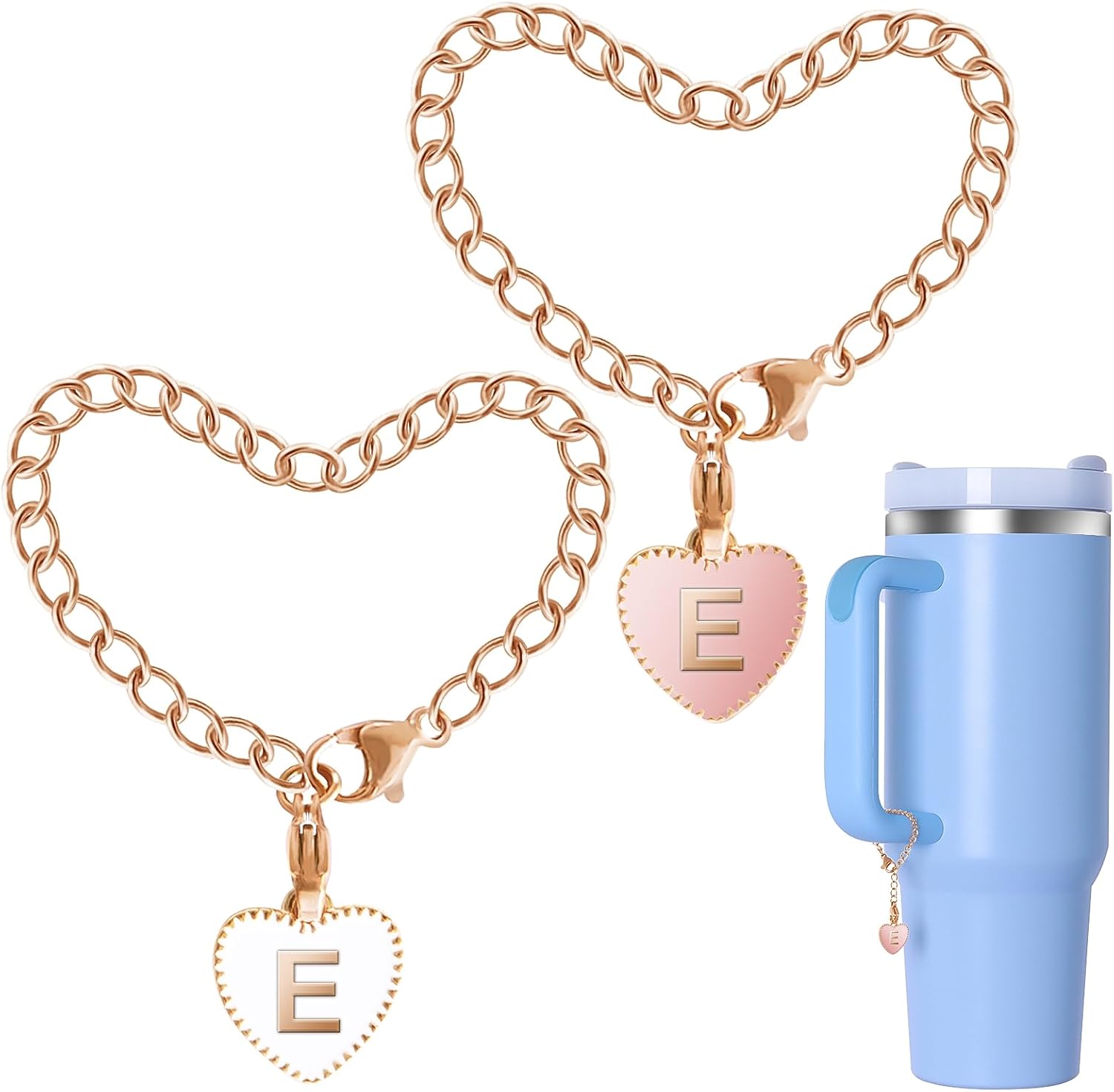OriJoy Accesorios de letras para Stanley Cup, 2 piezas con nombre de identificación y asa para vaso StanleySimple Moderno, Dijes de identificación