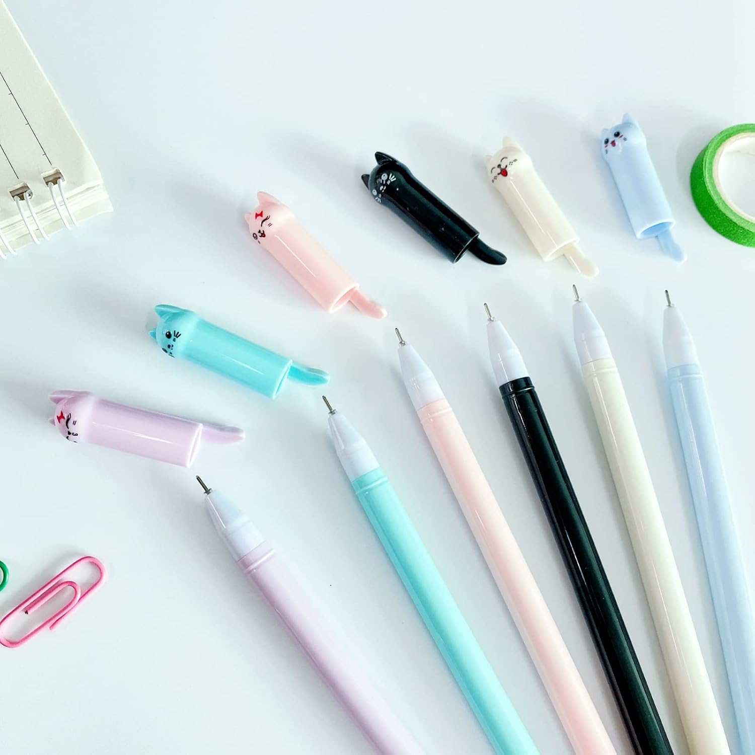 Bolígrafos lindos de dibujos animados de animales Kawaii Pen lindo bolígrafo de gato de 0.020 in bolígrafos de tinta negra bolígrafos para la