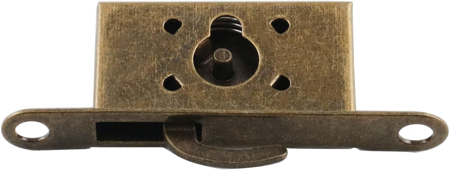 Cerradura de mortaja completa, 1 juego de mini cerraduras de bronce con llave de esqueleto, cerraduras pequeñas antiguas para caja de joyería, caja