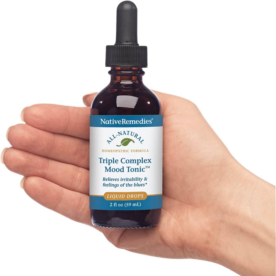 Native Remedies Tónico triple complejo para el estado de ánimo, fórmula homeopática natural que alivia los síntomas de mal humor y sobresensibilidad