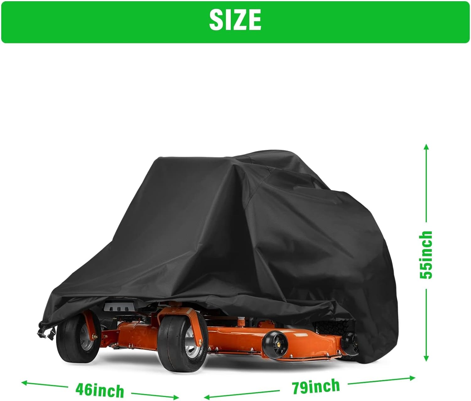 Cubierta para cortacésped de giro cero, ajuste universal 210D, impermeable, UV, resistente al polvo y al viento para protección al aire libre