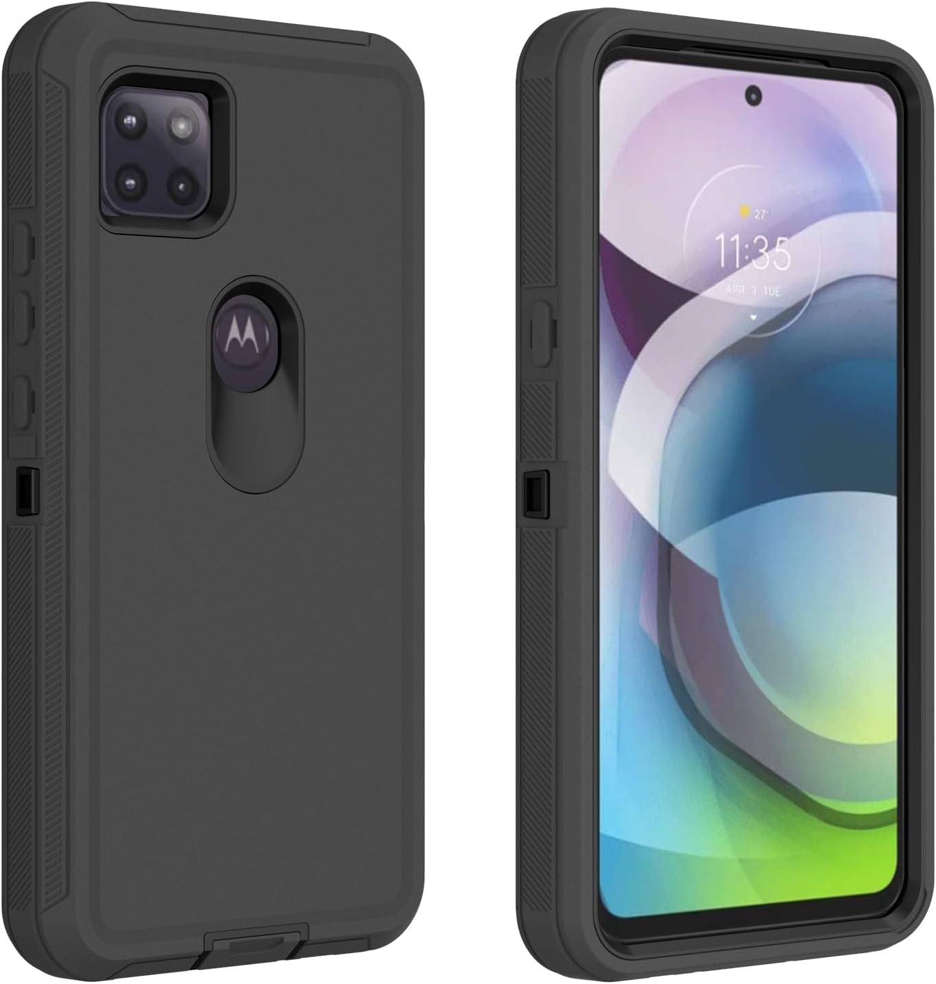 Funda para Motorola Moto One 5G Ace, Defender Case Soft TPU Hard PC Heavy Duty a prueba de golpes a prueba de polvo 3 en 1 cubierta de teléfono para