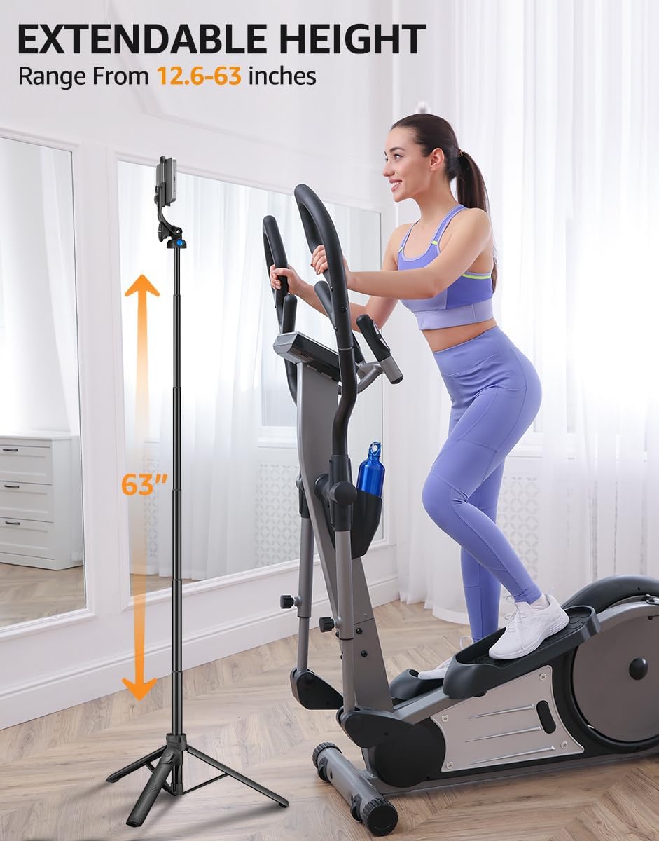 Lusweimi – Trípode para selfie, 63 pulgadas, profesional para teléfono, con control remoto inalámbrico, soporte de trípode de viaje portátil