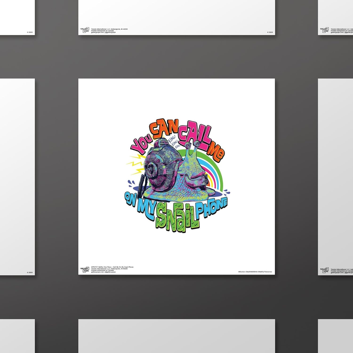 Trends International Gallery Pops Netflix One Piece – Póster de pared de Call Me On My Snail Phone, 12.00 x 12.00 pulgadas, versión sin marco