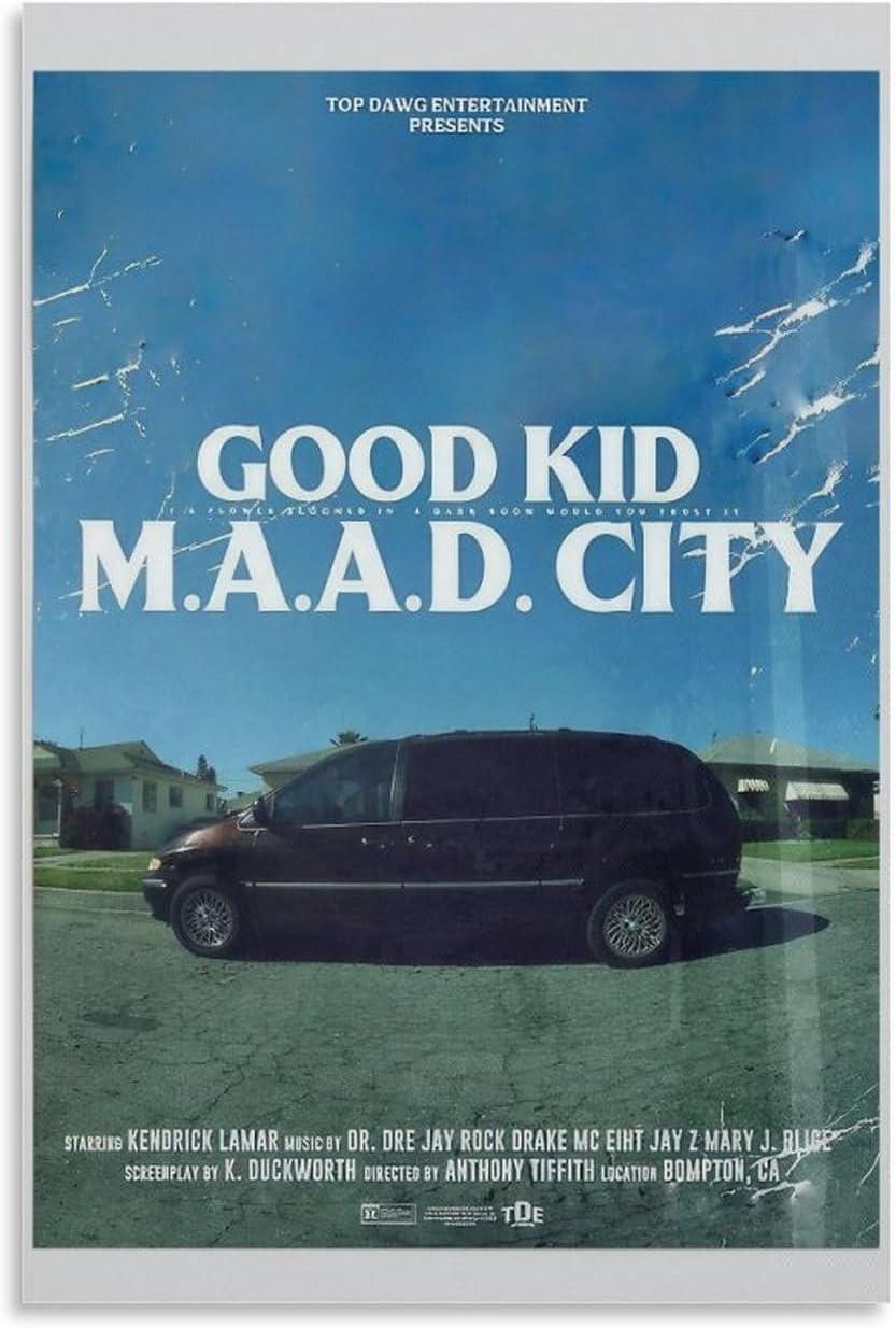 BATTTX Kendrick Lamar – Póster de lienzo de la ciudad de M.A.A.D Good Kid, arte decorativo para pared, sala de estar, dormitorio, decoración,