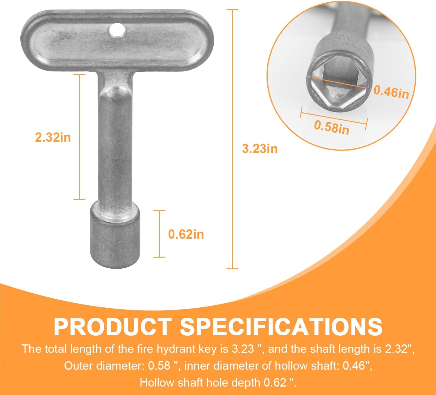 Llave de hidrante de 38 pulgadas, llave de agua para P1300-PART-13-KEY, compatible con Zurn, llave de grifo de agua, llave de hidrante mejorada para