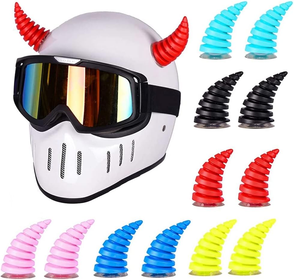 2 piezas de cuernos de diablo con ventosas  Casco de motocicleta, decoración de cuerno de diablo para coche, adorno para techo de automóvil,