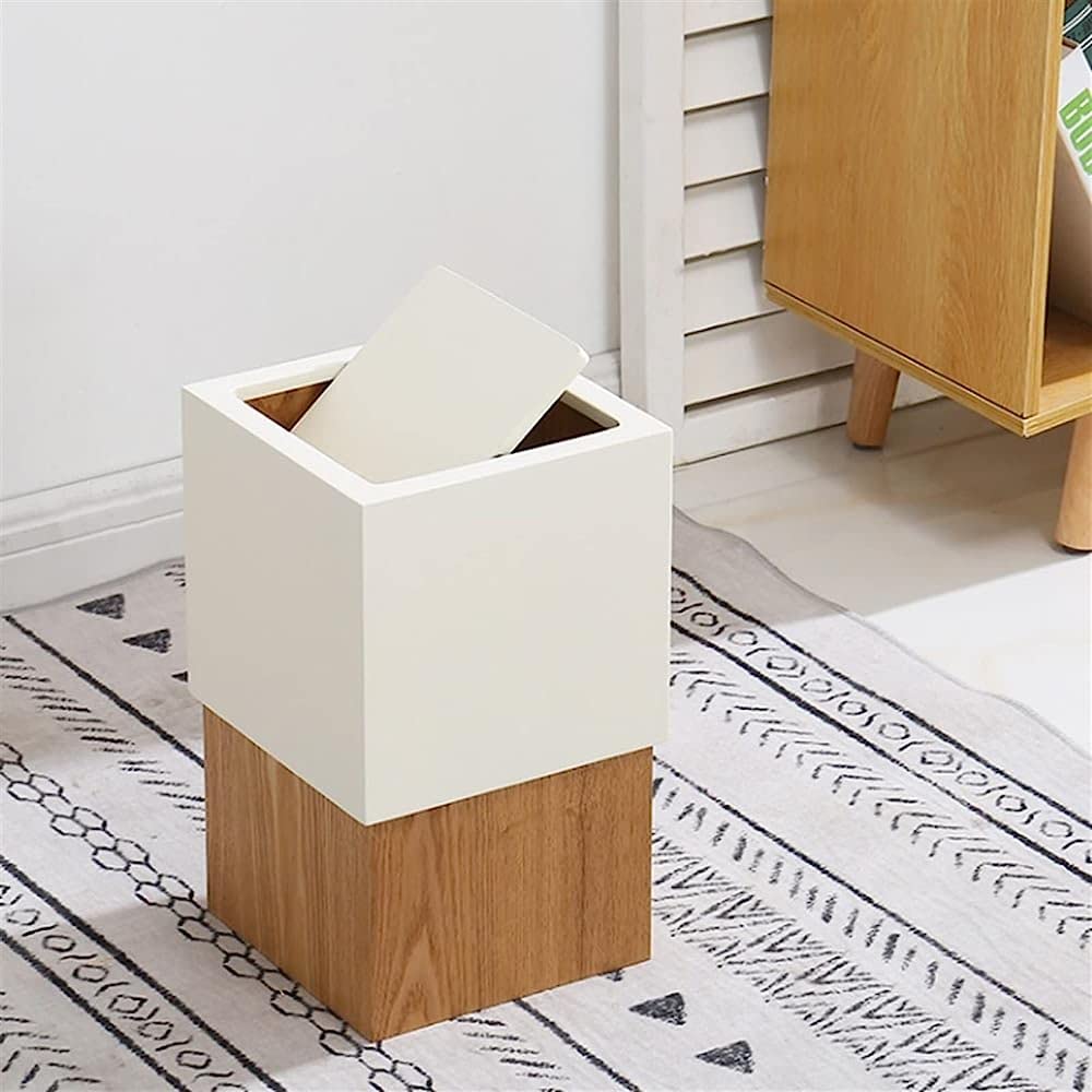 Cubo de basura, cubo de basura de clasificación de madera, papelera para el hogar, baño, sala de estar, cubo de basura de cocina con
