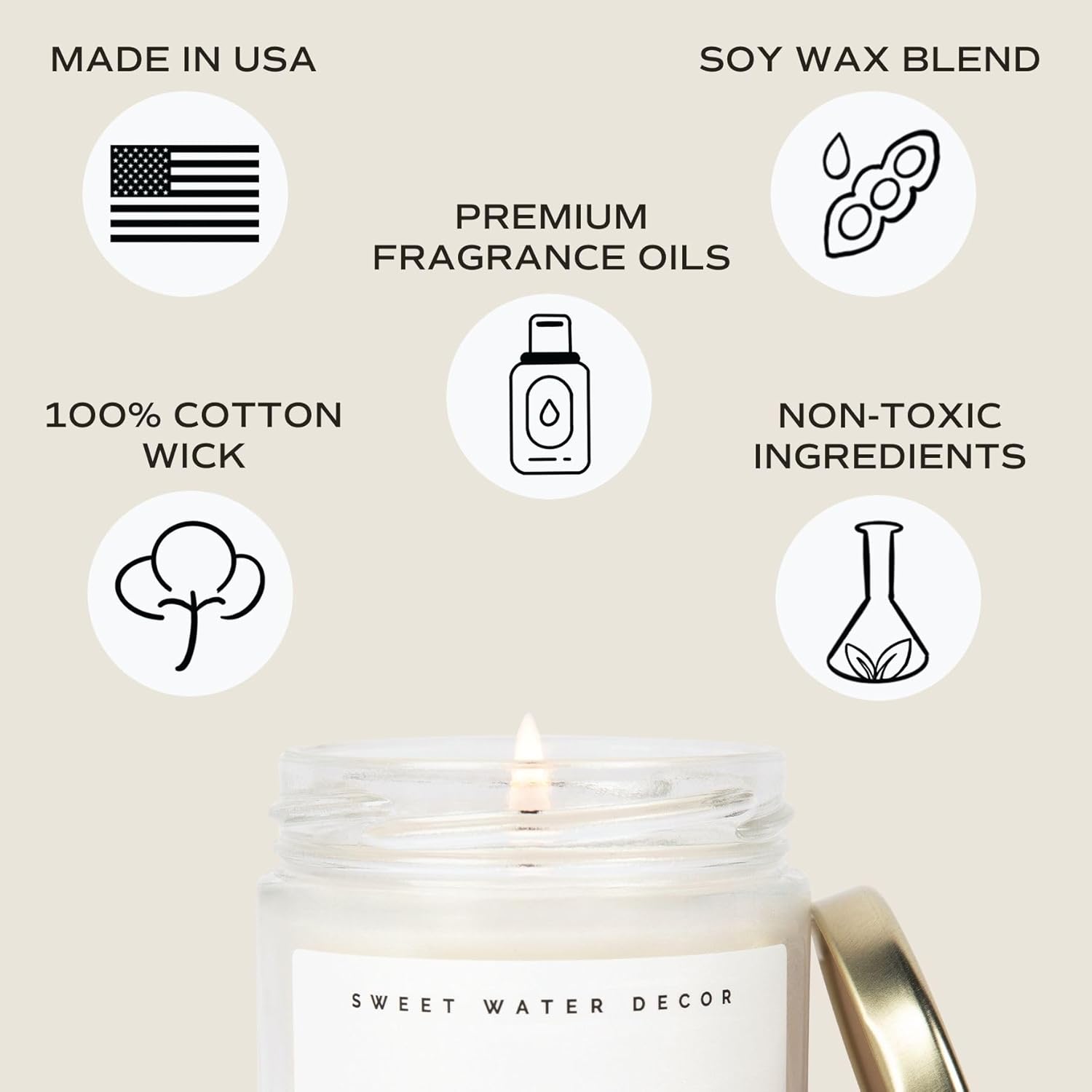 Sweet Water Decor Christmas Tree Candle  Pine Needles, Cedarwood, Cypress, and Evergreen Soy Holiday Scented Candles for Home  9oz Clear Jar Candle,