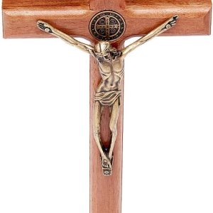 Intercession Crucifijo de cruz de madera para pared y mesa (7.5 pulgadas, oro antiguo) Intercession Crucifijo de cruz de madera para pared y mesa (7.5 pulgadas, oro antiguo)