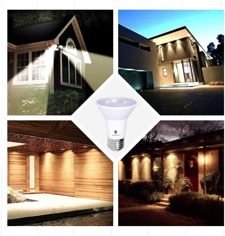 PAR20 – Paquete de 10 bombillas LED de inundación para exteriores, 8 W, 75 W, equivalentes a 500 lúmenes, regulables, impermeables, E26, 4000 K,