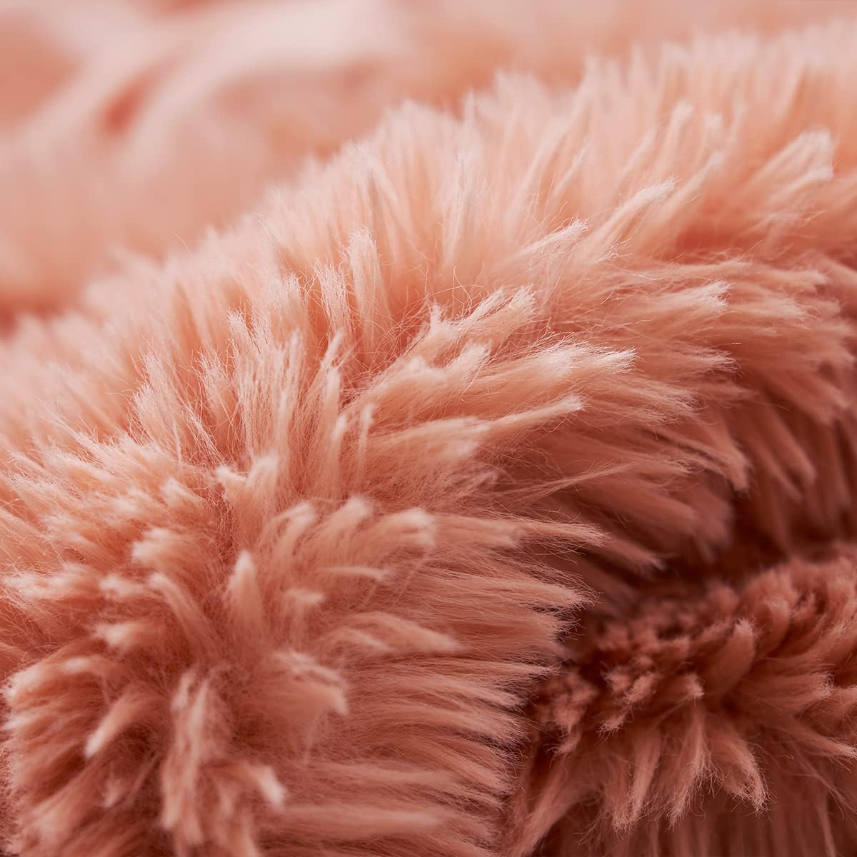 Amélie Home Manta mullida de piel sintética, lujosa manta decorativa peluda para sofá, acogedora manta peluda de felpa para sofá cama, color rosa