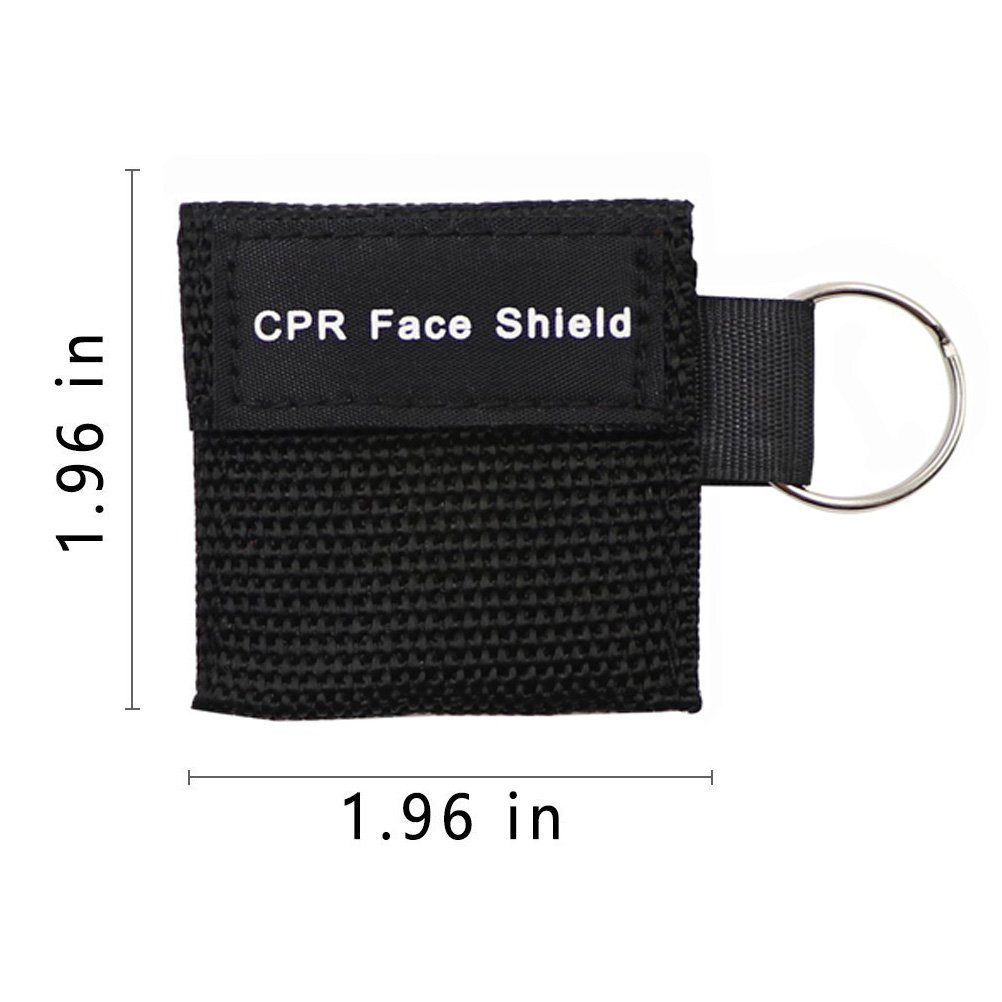 100 piezas de protección facial RCP Kit de emergencia Escudos faciales de rescate para primeros auxilios o entrenamiento de RCP (negro -100)