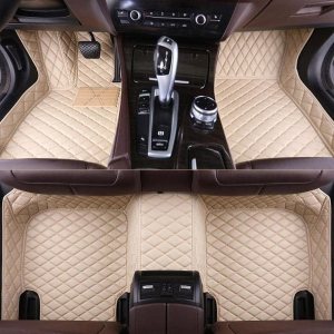 Alfombrillas de cuero de protección para todo tipo de clima para coches, SUV y camiones según el modelo automotriz (beige) Alfombrillas de cuero de protección para todo tipo de clima para coches, SUV y camiones según el modelo automotriz (beige)