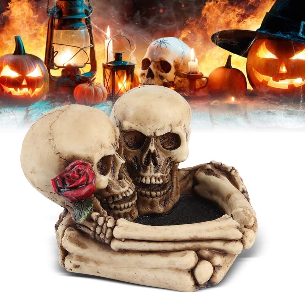 Cenicero para fumar, cenicero de figura en forma de esqueleto, cenicero compuesto de moda hermoso cenicero para hombre para decoraciones geniales de