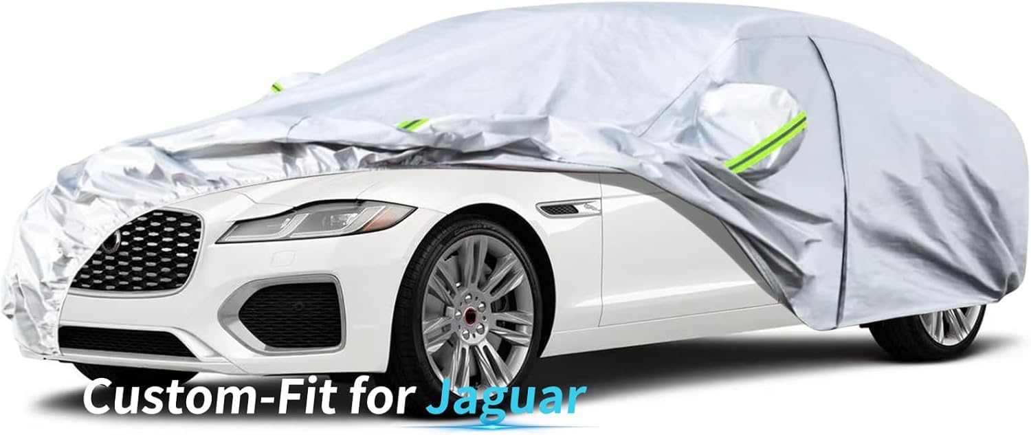 Funda para automóvil con ajuste personalizado para Jaguar, funda de automóvil de 7 capas impermeable para todo tipo de clima, para exteriores,