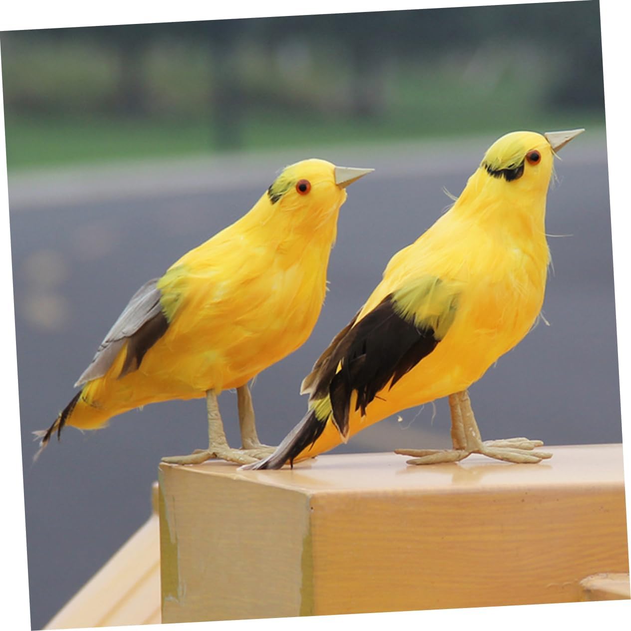 YARNOW 2 piezas de simulación de pájaro amarillo artificial decoración de pájaro realista adorno de mesa artificial para pájaros de espuma