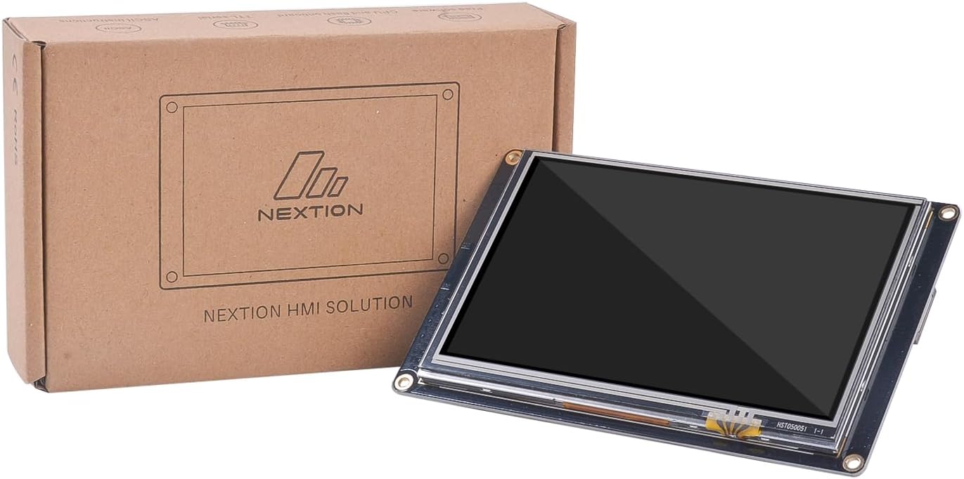 Nextion Pantalla HMI 5.0  mejorada NX8048K050 Pantalla táctil LCD-TFT resistiva 800 * 480, pantalla Nextion con función RTC y 8 GPIO digitales,
