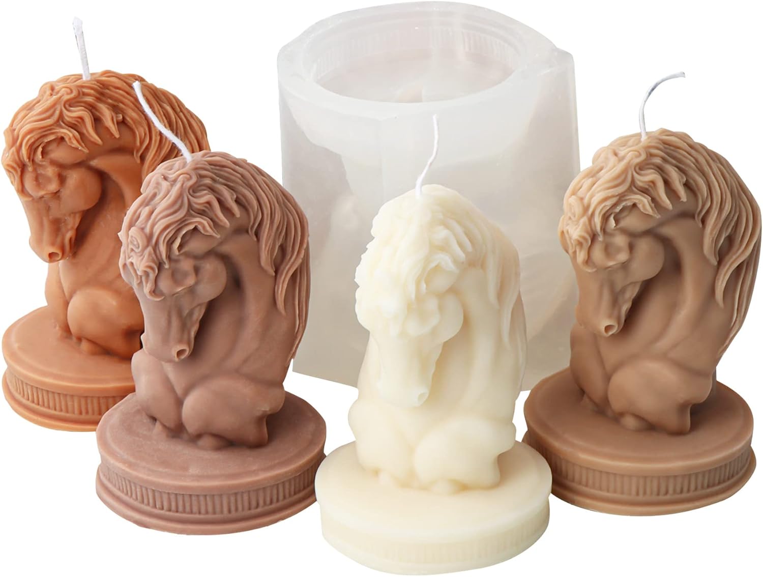 Molde de caballo, molde de cabeza de caballo, molde de animal, joyería de caballo, moldes de fundición de resina hechos a mano para hacer velas de