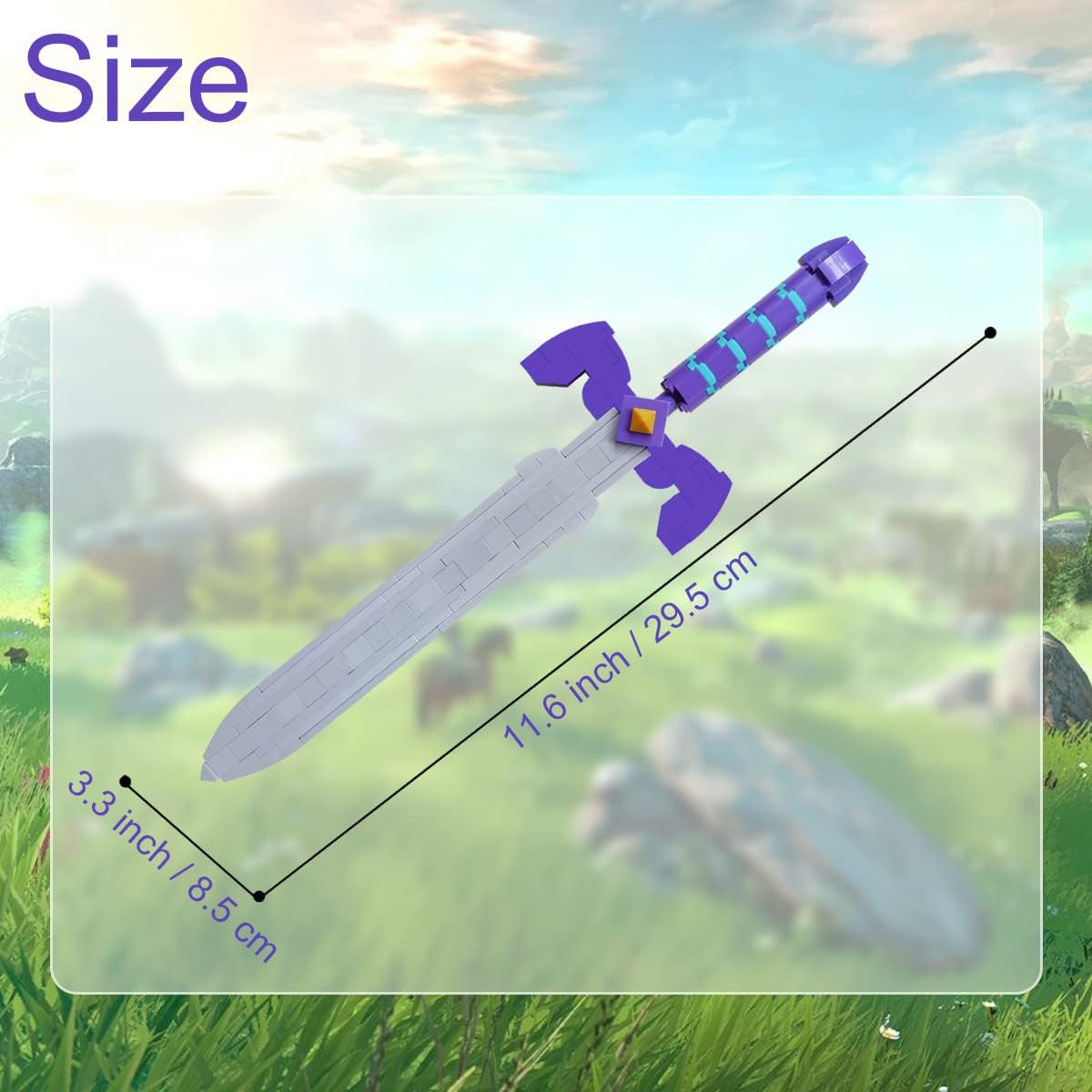 Kit de construcción The Master Sword – Juego de bloques de construcción de Micro Hyrule, decoraciones únicas de eslabones BOTW y juguetes de