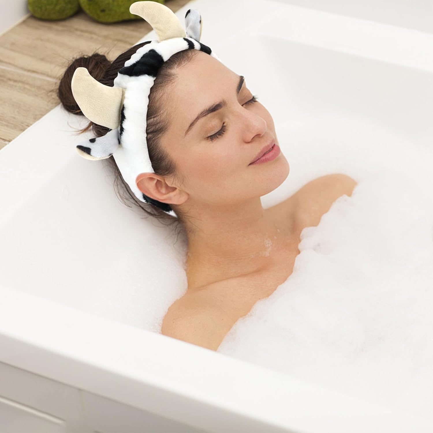 CAVETEE Diadema de maquillaje de 3 piezas para mujer, juego de diadema elástica y muñequera para mujeres y niñas, para el cuidado de la piel,