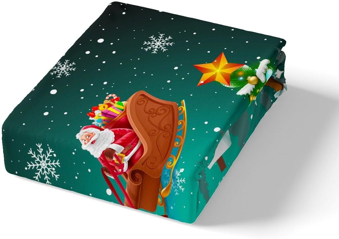 Manfei Juego de funda de edredón de Navidad, tamaño individual, juego de ropa de cama de árbol de Navidad, muñeco de nieve, 2 piezas para decoración