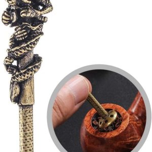 Herramienta de manipulación de pipas de tabaco, Retro Pokers Dragón tallado, 6 agujeros, accesorios de limpieza de pipas Tom’s Wheezes decoraciones Herramienta de manipulación de pipas de tabaco, Retro Pokers Dragón tallado, 6 agujeros, accesorios de limpieza de pipas Tom’s Wheezes decoraciones