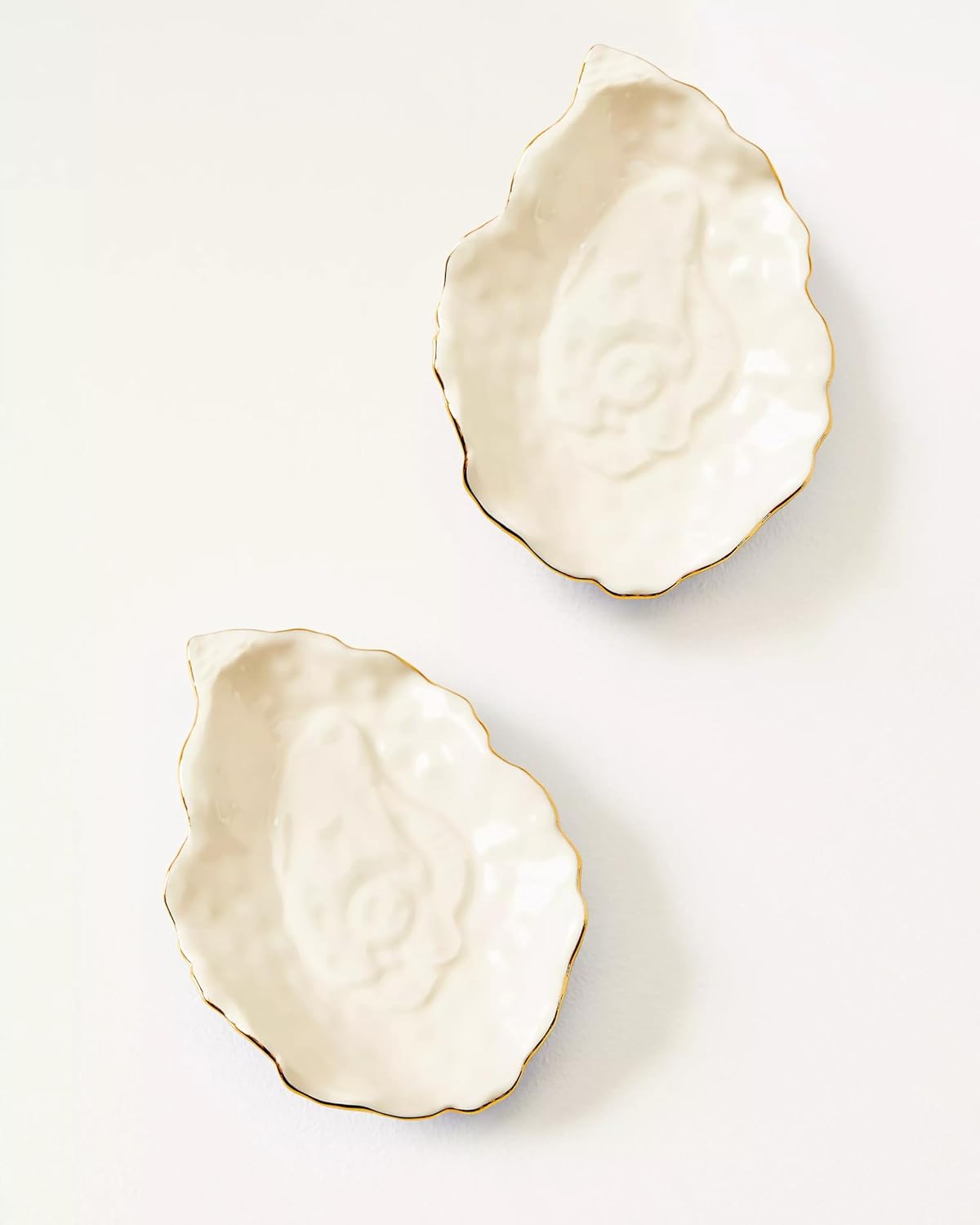 Lilly Pulitzer Juego de 2 platos de cerámica para aperitivo de concha marina de 6 pulgadas, platos únicos para cocina del hogar, conchas azules y