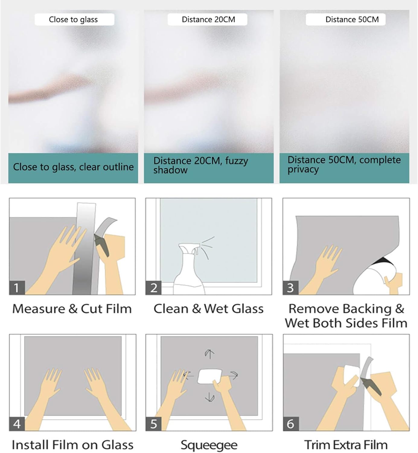 Película de privacidad para ventana, vitrales, adhesivos coloridos para ventana, película de privacidad de ventana con bloqueo de calor, película de