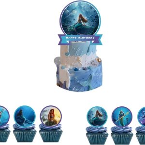 25 decoraciones de pastel de cumpleaños de sirena, decoraciones de fiesta de cumpleaños de sirena, suministros de fiesta de sirena. 25 decoraciones de pastel de cumpleaños de sirena, decoraciones de fiesta de cumpleaños de sirena, suministros de fiesta de sirena.