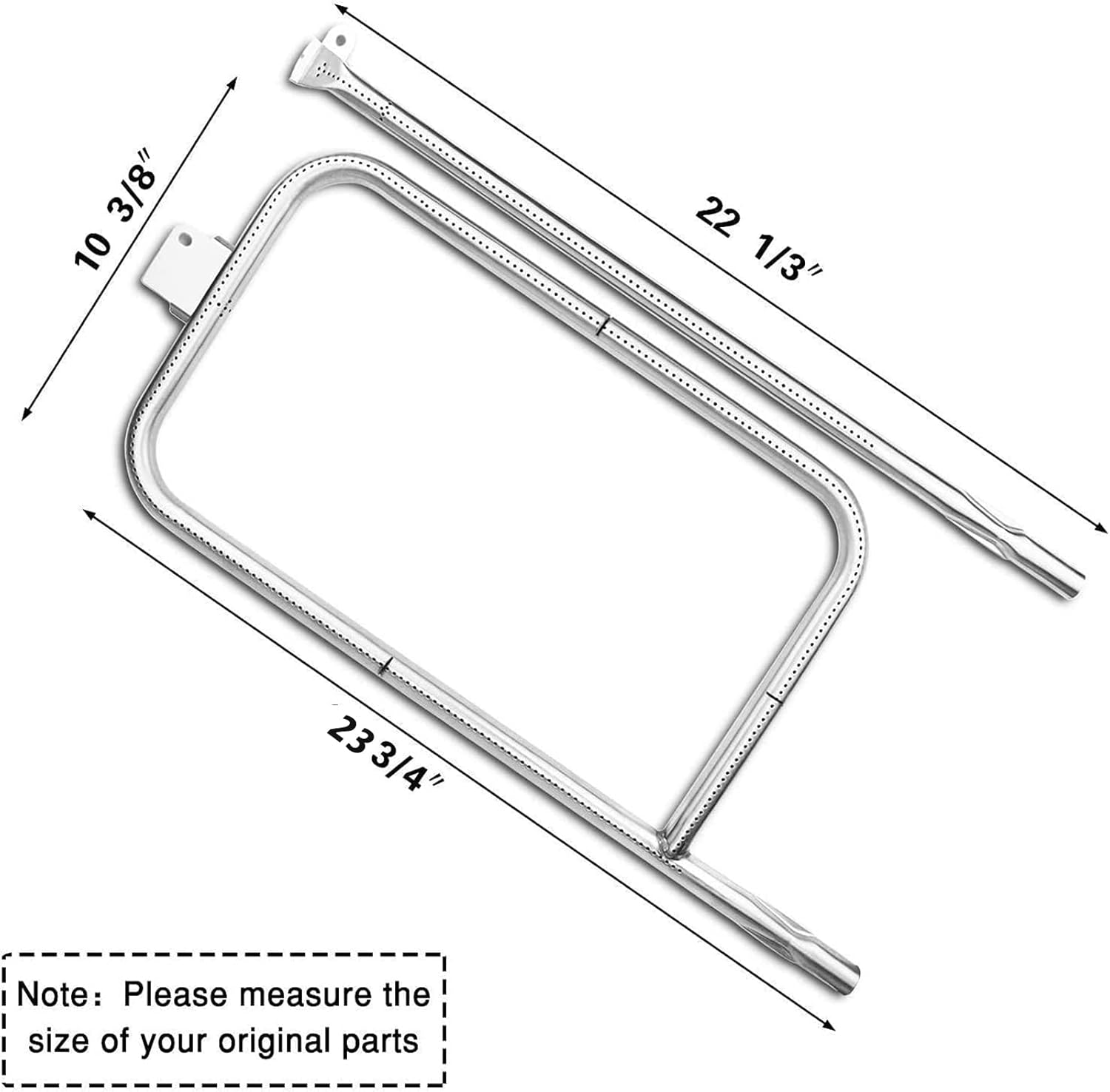Uniflasy Tubo de quemador 65032 para Weber Q300 Q3000 Q320 Q3200 404341 57060001 586002 parrilla de gas 304 parrilla de acero inoxidable 60036 80385