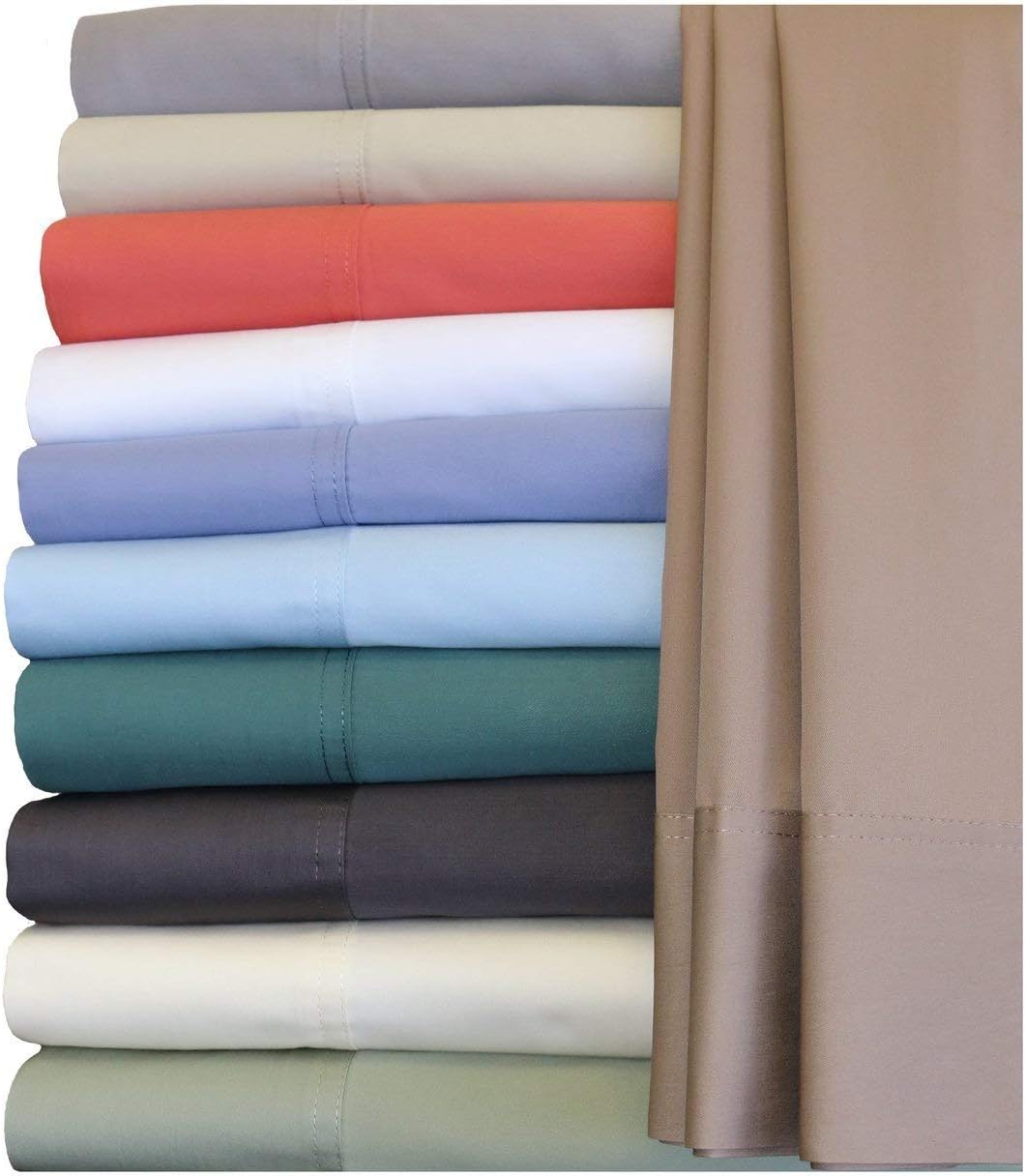 Sheetsnthings Juego de sábanas de algodón de bambú híbrido, tamaño individual extra largo (XL) sólido bígaro, sedoso, suave, 3 piezas