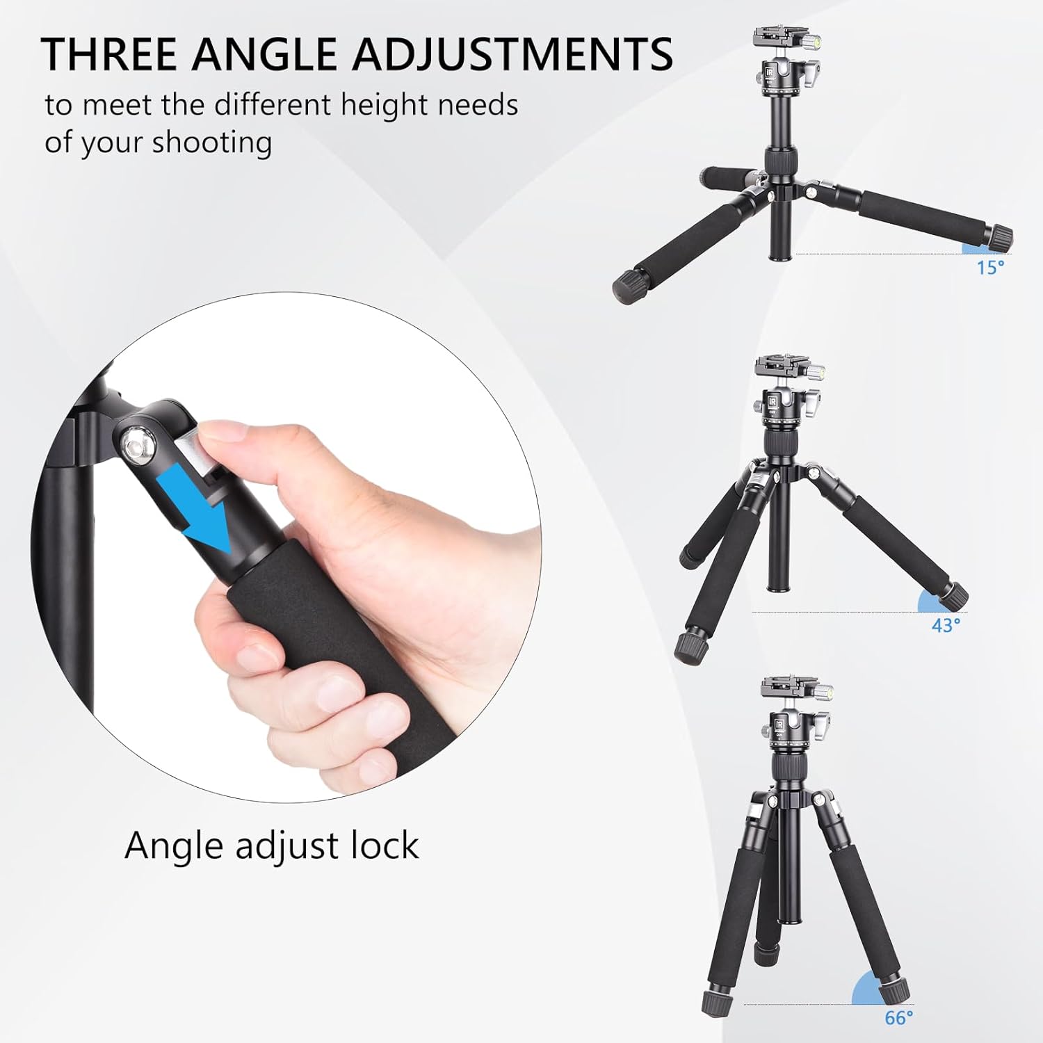 Mini trípode con cabeza de bola de perfil bajo de 360 grados, trípode de aluminio para cámara de viaje, trípode portátil de sobremesa, compatible
