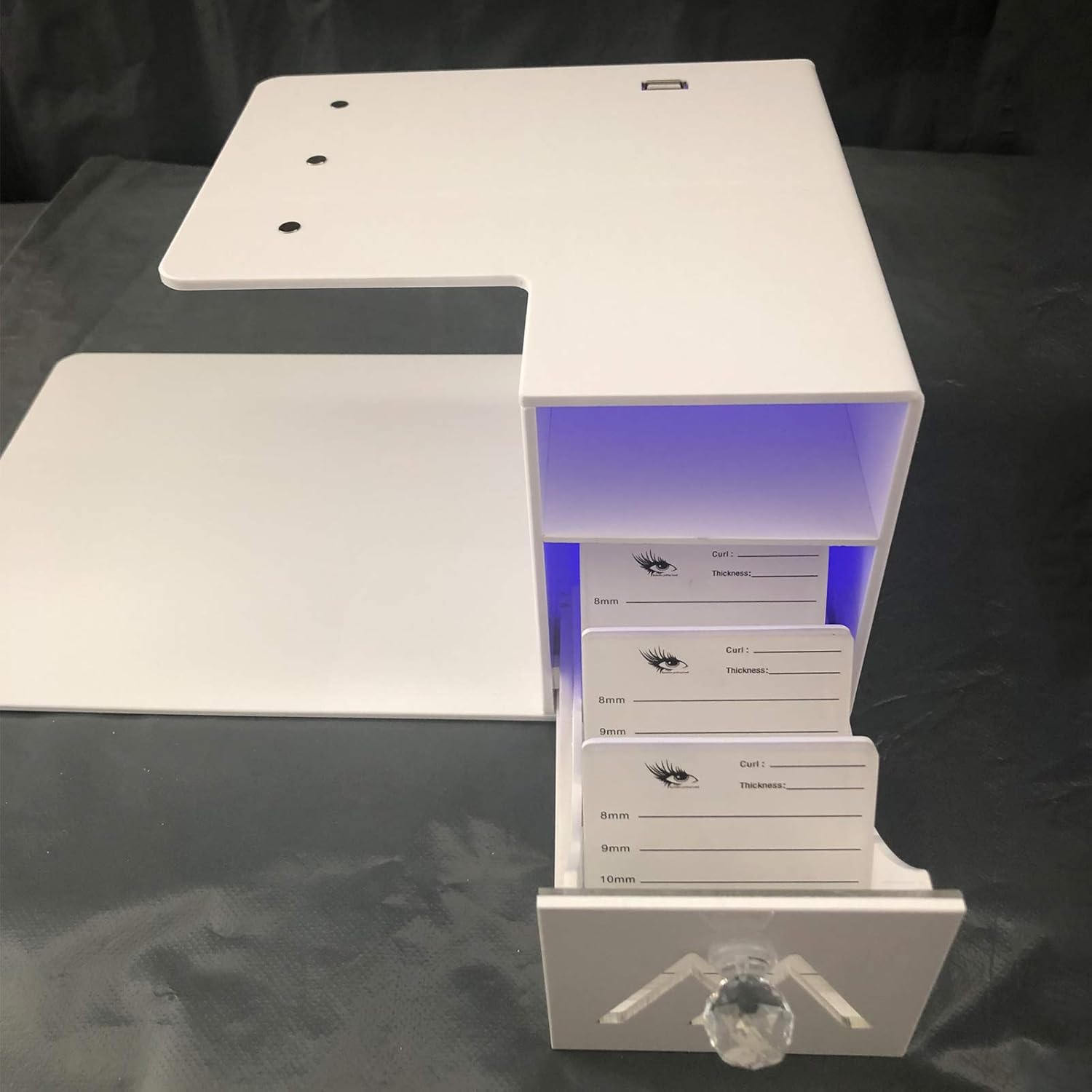 Almohada de cuello de extensión de pestañas con soporte organizador de estante y luz LED para cama de pestañas almohada de pestañas soporte