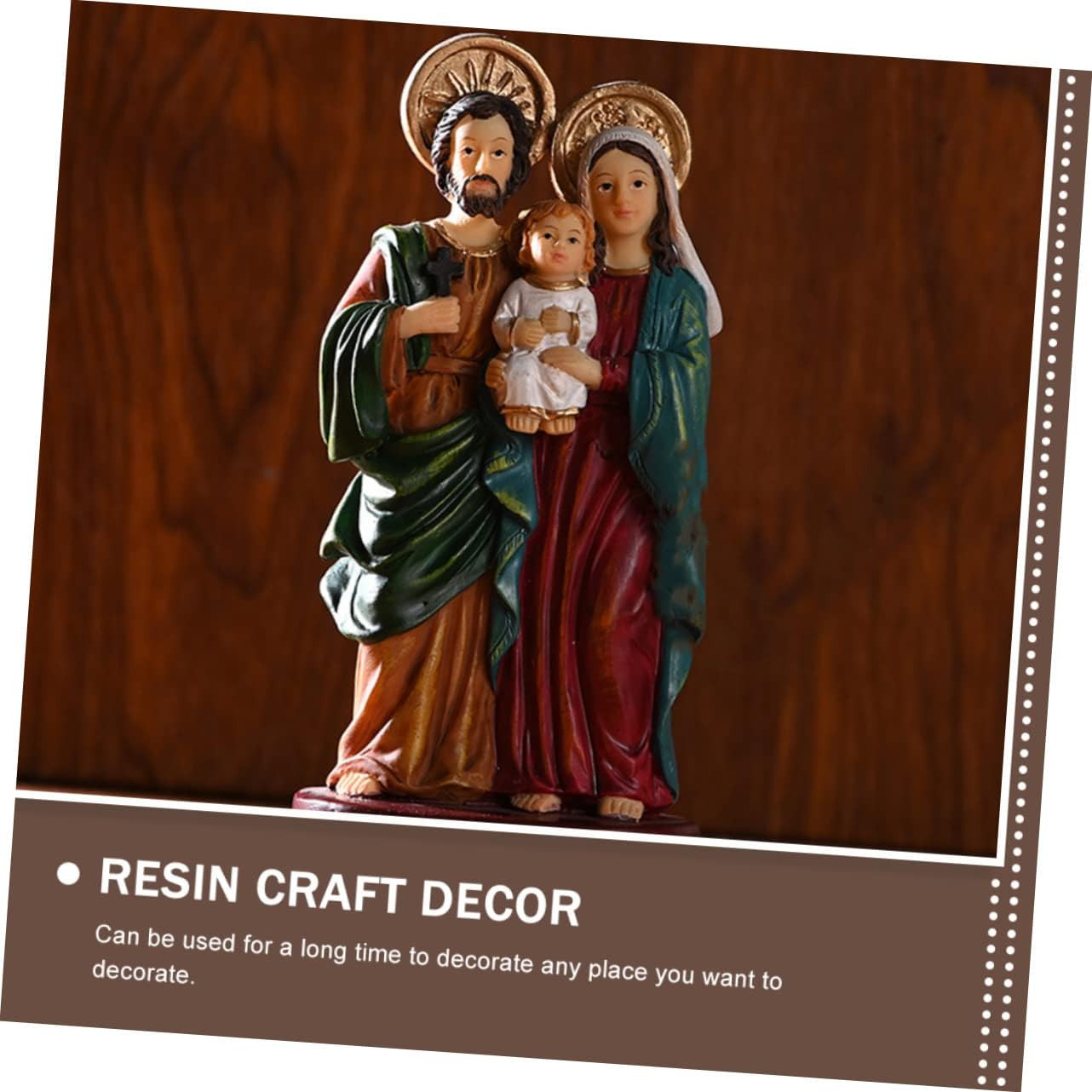 Yardwe Adornos de Jesús, decoración de oficina, decoración para el hogar, decoración al aire libre, cocina, estatua de Virgen de la iglesia, figura