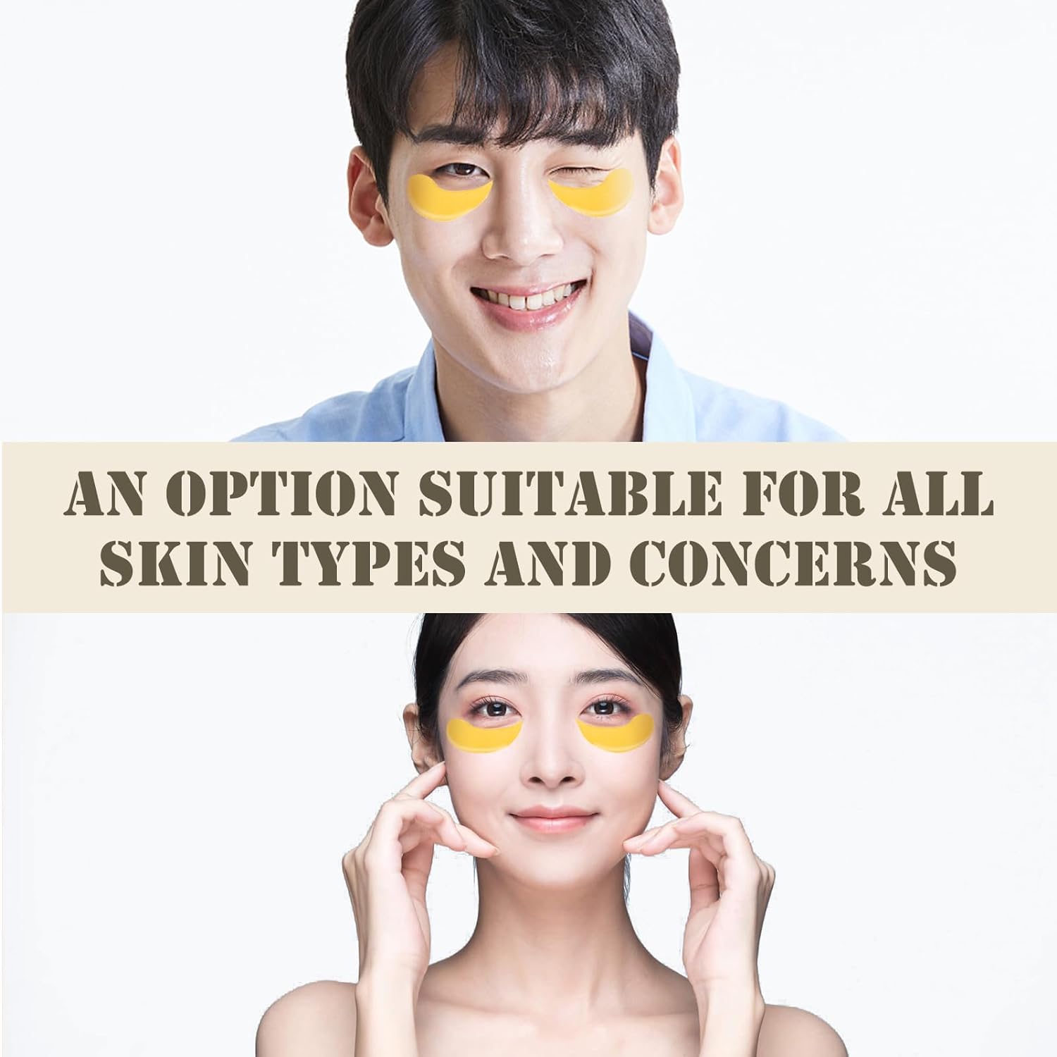 Parches debajo de los ojos para ojeras y ojos hinchados, (60 unidades de oro de 24 quilates), máscaras para el cuidado de la piel, parches