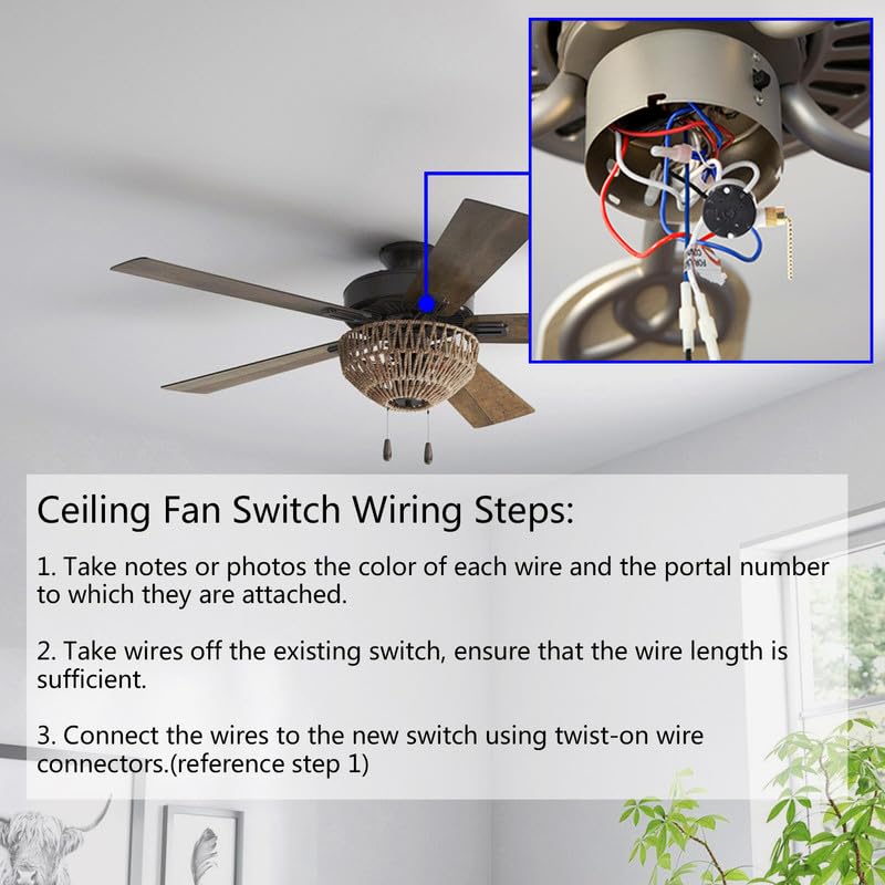Interruptor de ventilador de techo zing Ear ZE-208S e89885 Interruptor de cadena de tracción 3 velocidades 4 interruptores de cable Pieza de