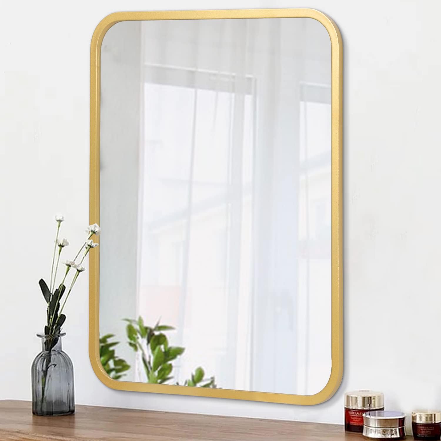 AOAOPQ Espejo de pared rectangular para colgar u horizontal, espejo decorativo para colgar en el dormitorio, sala de estar, vestidor, casa de campo,