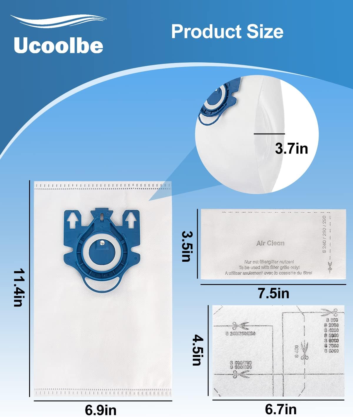 Paquete de 20 bolsas de repuesto 3D GN Airclean para aspiradora Miele Classic C1, C1 completa, C2 completa, C3, S227 S240, S270, S400, S2, S5, S8,