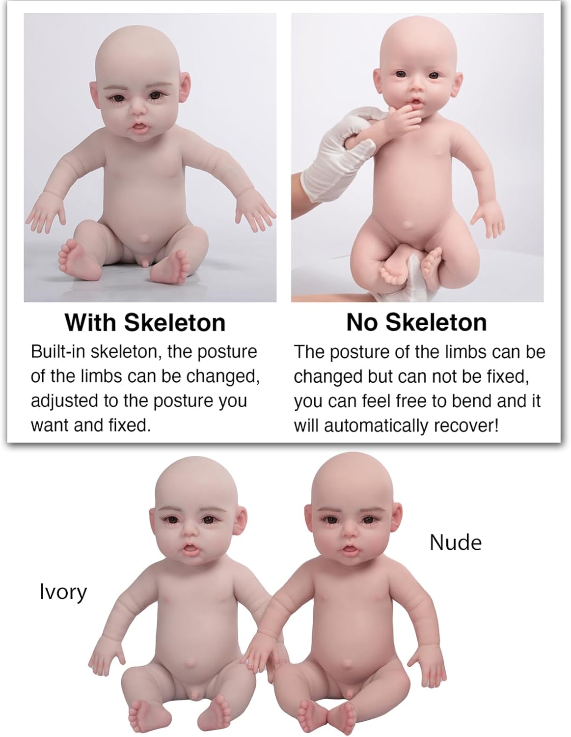 Muñecas de bebé Reborn de silicona de cuerpo completo de 10 pulgadas, sin muñecas de vinilo, ojos cerrados, muñeca realista de silicona platino