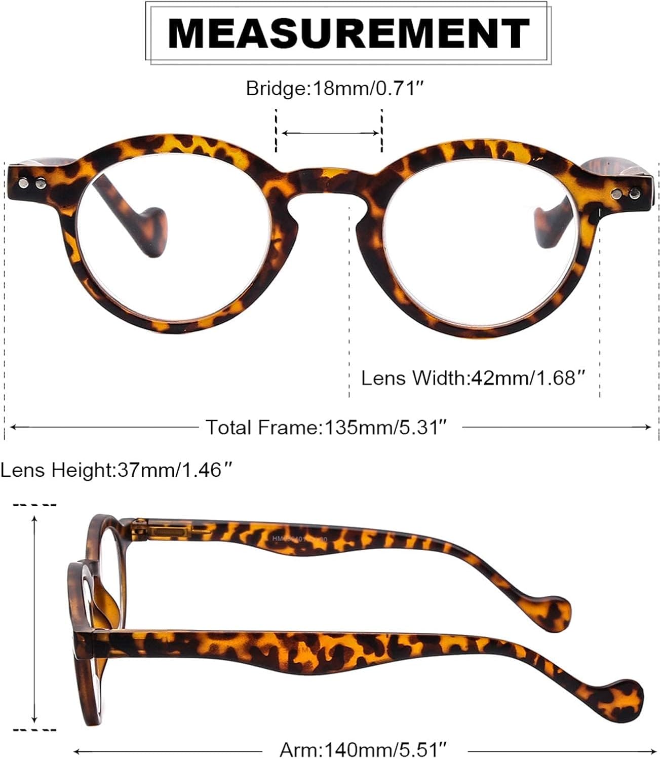 Paquete de 3 lentes de lectura redondos retro para hombres y mujeres, bisagras de resorte, lectores de calidad ligera
