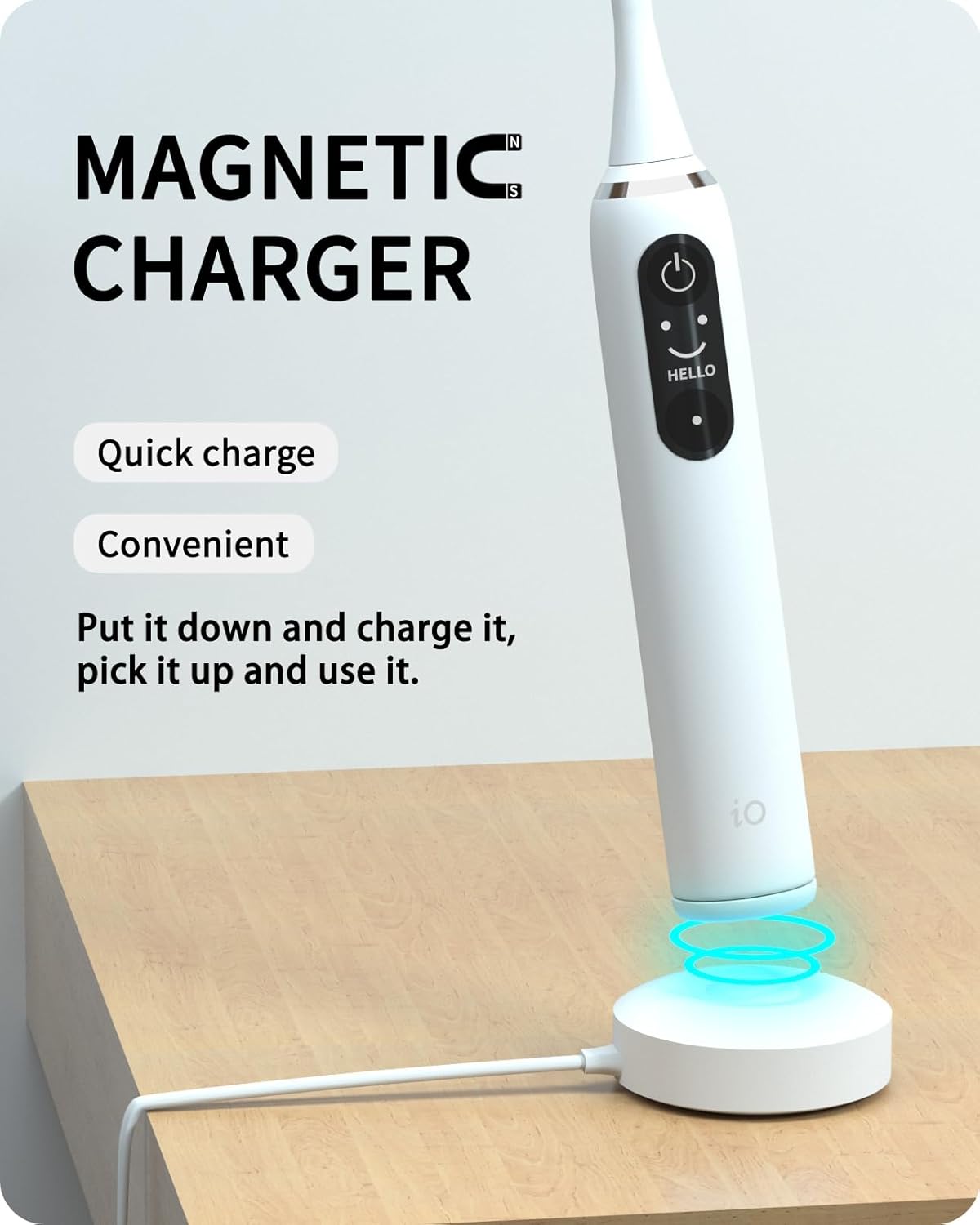 Neiilker – Cargador para Oral B serie iO Base de cargador compatible con cargador magnético Oral B iO Series 987 para cepillo de dientes eléctrico