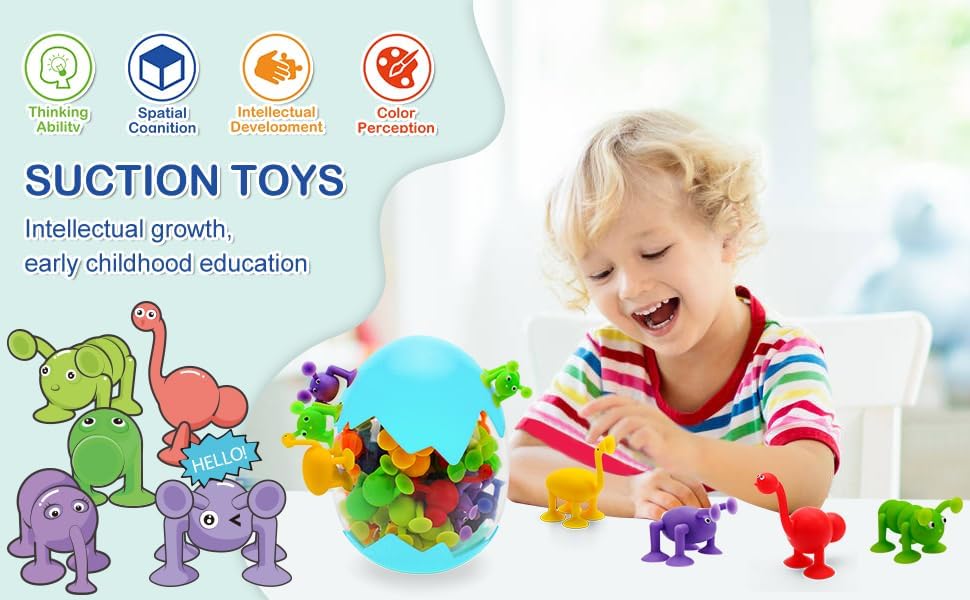 Juguetes de succión para bebé, 45 juguetes de succión para niños, bloques de construcción de silicona para bañera, juguetes de liberación de estrés,