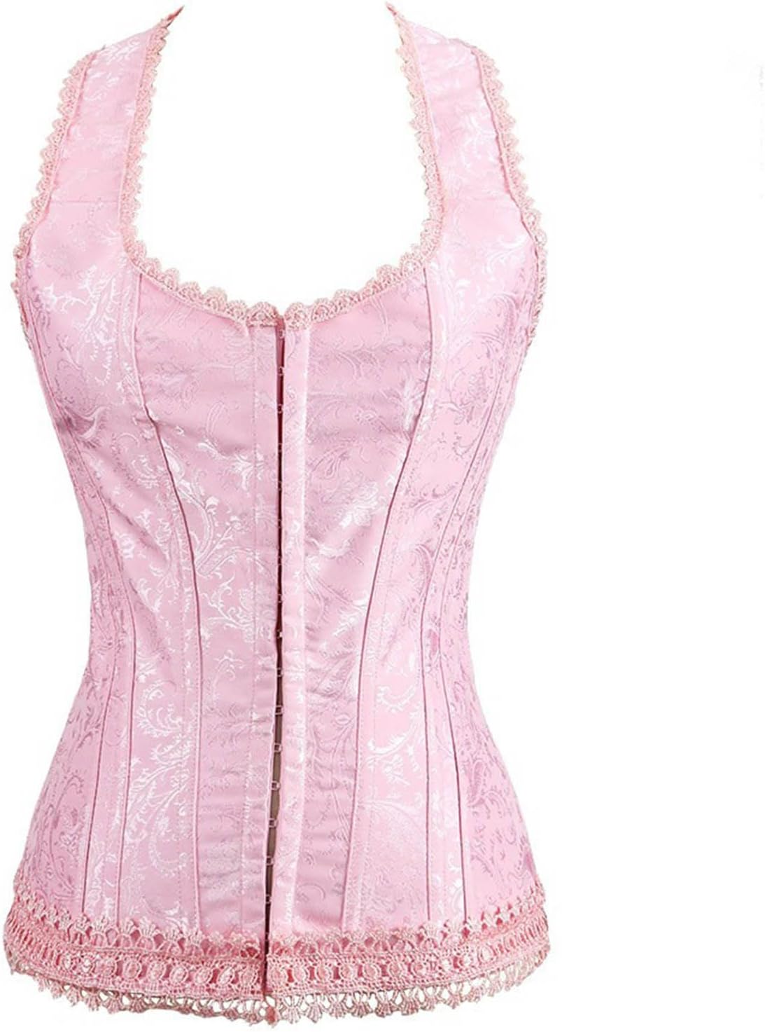 SHOPESSA Corsé rosa con correas con cordones para el busto, parte superior gótica sexy, traje de hombro renacentista, accesorios renacentistas