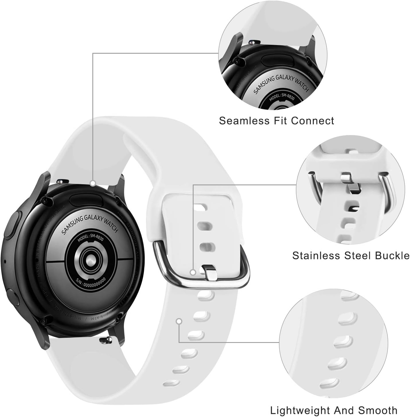 Vanjua Bandas compatibles con Garmin Venu 2 Plus, Venu Sq, Venu y Vivoactive 3, correa de repuesto deportiva de silicona suave para Garmin Vivomove